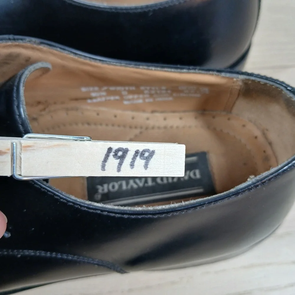 David Taylor Oxfords Mens 10D Black Leather Classic Dark Academia Preppy